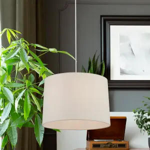 Lighting Collection Lorenzo Ivory Tapered Linen Shade