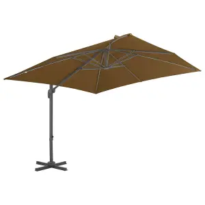 Berkfield Cantilever Umbrella with Aluminium Pole 300x300 cm Taupe