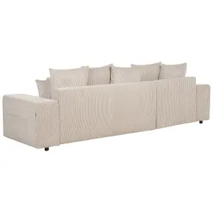 Corner Sofa LUSPA Taupe Corduroy Right Hand