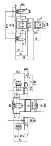 Traditional Exposed Triple Thermostatic Shower Valve (2 Outlets) - Chrome - Balterley