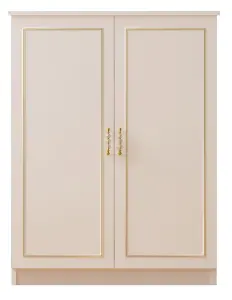 MARIE Gold White Shoe Cabinet With 2 Doors