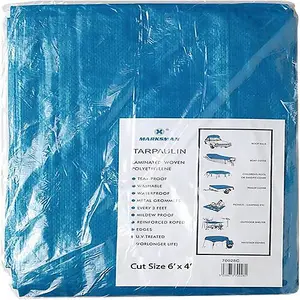 6 X 9" Heavy Duty Lightweight Tarpaulin Ground Sheet Polyethylene Waterproof