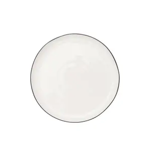 Abbesses 21cm Porcelain China Salad/Dessert Plate (Set of 4) White/Black