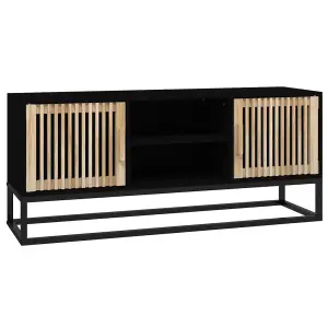 Berkfield TV Cabinet Black 105x30x45 cm Engineered Wood and Iron