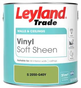 Leyland Trade Vinyl Soft Sheen Walls & Ceilings Emulsion Paint (S 2050-G40Y) - 2.5L