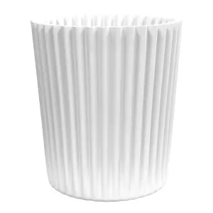 simpa 2PC XL White Wave Plastic Planters.