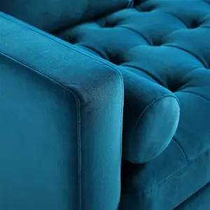 Henrietta 2-Seater Sofa, Teal Velvet - Daals - Sofas