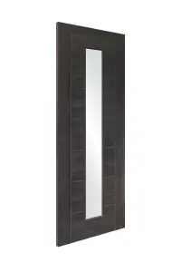 Internal Laminate Umber Grey Palermo Door with Clear Glass  - 1981 x 686 x 35mm (27")