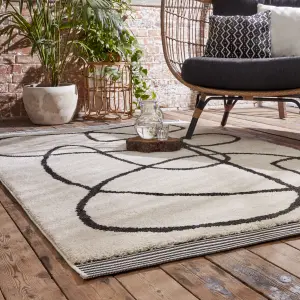 GoodHome Chios White Large Rug, (L)230cm x (W)160cm