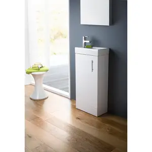 Vault 400mm Bathroom Vanity with Integrated Vitreous China Basin Gloss White