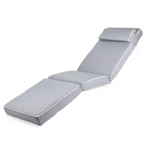 Alfresia Garden Sun Lounger - Charcoal Frame with Grey Luxury Cushion