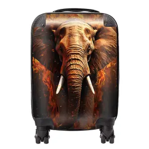 Splashart Elephant and fire Suitcase - Small