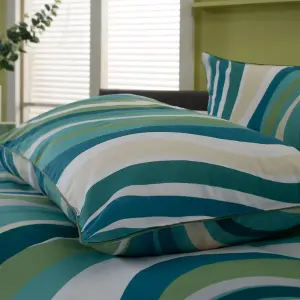 Smith Wave Printed 100% Cotton Duvet Cover Set