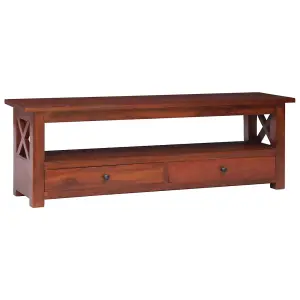 Berkfield TV Cabinet Brown 115x30x40 cm Solid Mahogany Wood