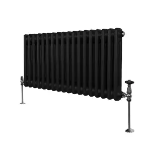 Traditional 2 Column Radiator - 300 x 832 mm - Black