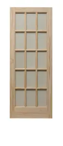 15 Lite Knotty Pine Clear Glzd Door 1981 x 838mm