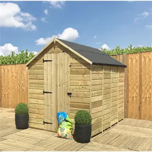 12 x 6 Pressure Treated T&G Single Door Apex Wooden Bike Store / Wooden Garden Shed (12' x 6') / (12ft x 6ft) (12x6)