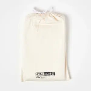 Homescapes Cream Organic Cotton Cot Bed Fitted Sheets 400 Thread Count, 2 Pack