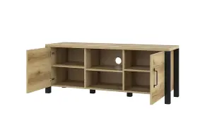 Artistic Olin 41 TV Cabinet  Oak Grandson - Stylish Storage Solution H570mm W1470mm D430mm