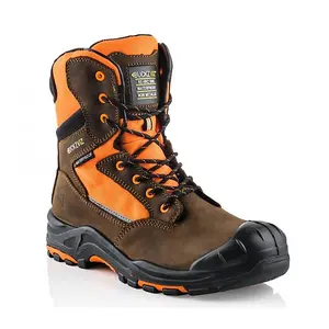 Buckbootz BUCKZVIZ High Leg Waterproof Safety Work Boots Orange/Brown - Size 10