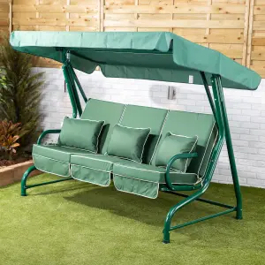 Alfresia Turin Reclining Swing Seat with Green Luxury Cushions