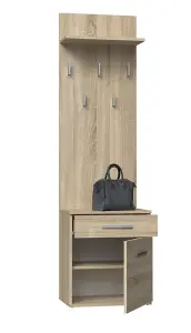 Duo Shoe Cabinet and Coat Rack Sonoma Oak