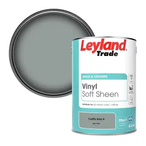 Leyland Trade Vinyl Soft Sheen Walls & Ceilings Emulsion Paint Traffic Grey A (RAL 7042) - 5L