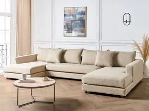 Corner Sofa LILVIKEN Beige Fabric Symmetrical