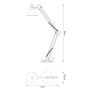 GoodHome Harchies Matt Black Floor light