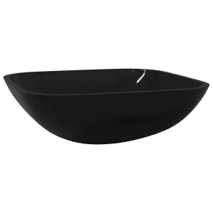 Berkfield Basin Glass 42x42x14 cm Black