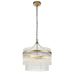 Luminosa Marietta 3 Light Multi Arm Lamp Ceiling Pendant Antique Brass