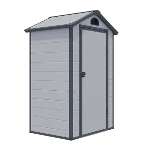 4 x 3 Single Door Apex Plastic Shed (Light Grey)