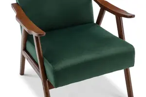 Velvet Bottle Green Selma Accent Chair