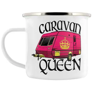 Grindstore Caravan Queen Enamel Mug White (One Size)