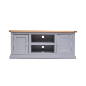 Rocca Grey 2 Door TV Cabinet Chrome Knob