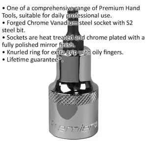 M5 Forged Spline Socket Bit - Durable 1/2 Inch Chrome Vanadium Drive Tool