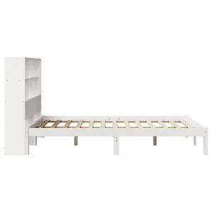 Berkfield Bookcase Bed without Mattress White 140x200 cm Solid Wood Pine