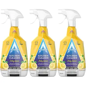 Astonish Zesty Lemon Kitchen Cleaner, Cuts Through Grease and Grime, 750ml (Pack of 3)