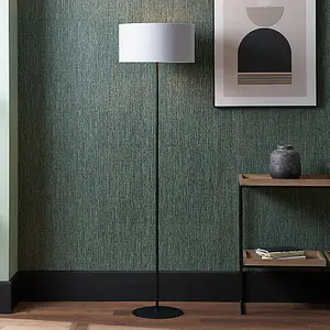 Black and Ivory Tall Floor Lamp With Lampshade