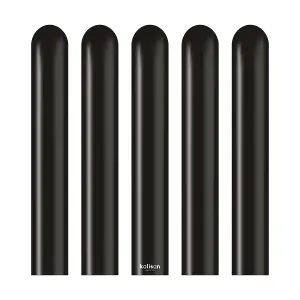 Kalisan Latex Standard Modelling Balloons (Pack of 100) Black (One Size)