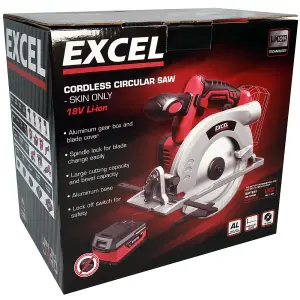 Excel 18V Cordless Circular Saw 165mm with 1 x 5.0Ah Battery Charger & Excel Bag EXL10124