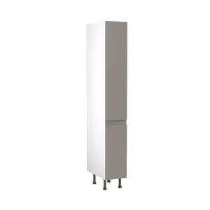 Kitchen Kit Larder Tall Unit 300mm w/ J-Pull Cabinet Door - Super Gloss Dust Grey