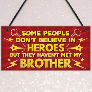 Red Ocean HERO Brother Christmas Birthday Gift Hanging Comic Plaque For Big Brother Friendship Family Keepsake