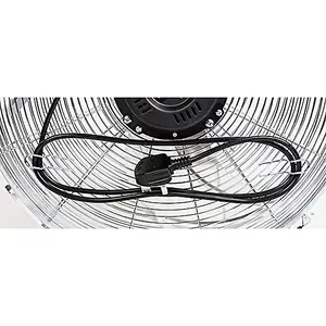 MYLEK High Velocity Floor Fan Air Circulator Industrial Cooling 18 Inch Cool Cold Chrome - 3 Speed Portable - Adjustable Tilt