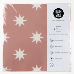 Quadrostyle Starry Night Rose Wall and Floor Tile Vinyl Stickers 30cm(L) 30cm(W) pack of 4