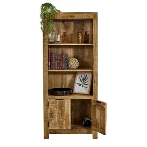 Surrey Bookcase with Doors - Solid Mango Wood - L40 x W70 x H165 cm