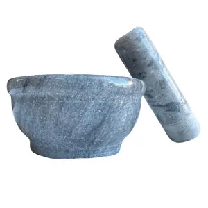 MantraRaj Marble Pestle and Mortar Set Spice Grinder Perfect for Crushing and Grinding Herbs And Spices(White, 12cm)