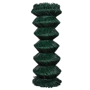 Berkfield Chain Link Fence Steel 1x15 m Green