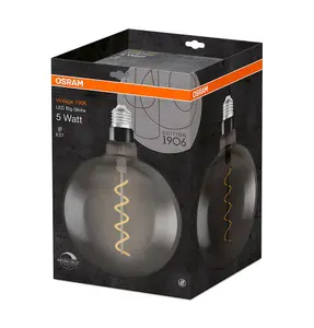 Osram LED G200 Filament Globe 4W E27 Dimmable Vintage 1906 Extra Warm White Smoke