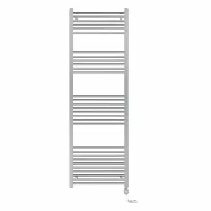 Right Radiators Prefilled Thermostatic Electric Heated Towel Rail Straight Ladder Warmer Rads - Chrome 1800x600 mm